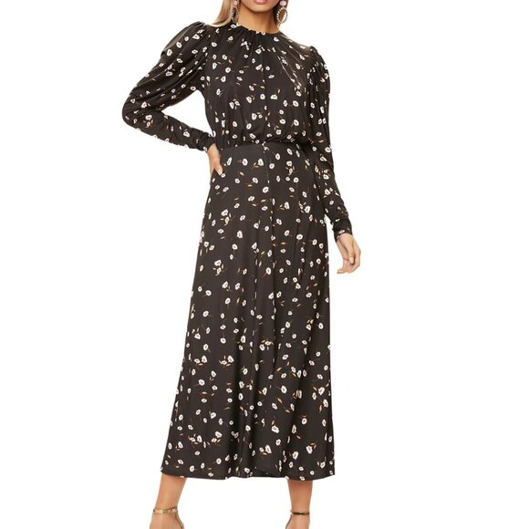 AFRM- Zane Blouson-Sleeve Midi Dress- Small - Picture 1 of 11